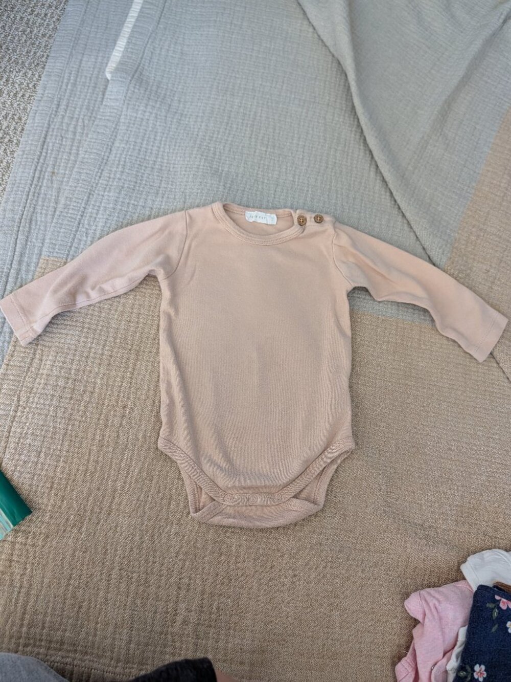 Jamie Kay Organic Cotton Marlo Bodysuit, Blushing Berry, 1Y